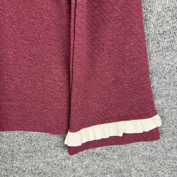 NWT Lumie Woemen's Burgundy Ruffle‎ Flare Sleeve Sweater SZ M - Picture 5 of 8